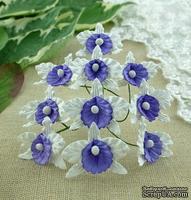 Орхидеи маленькие, цвет белый с фиолетовым, 22х30мм, 5 шт.