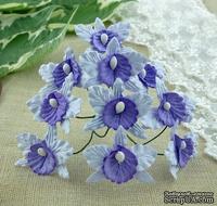 Орхидеи маленькие, цвет сиреневый с фиолетовым, 22х30мм, 5 шт.