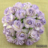 Цветок дикой розы - сиреневый с белым, 30 мм, 1 шт.