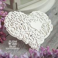 3d чипборд ScrapBox - Кружевное сердце с цветами и листиками Dm-001 - ScrapUA.com