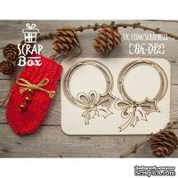 Чипборд ScrapBox - Набор венков с остролистом Hh-012 - ScrapUA.com
