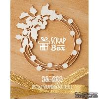 Чипборд ScrapBox - Новогодний венок с остролистом Hh-030 - ScrapUA.com