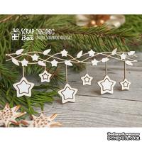 Чипборд ScrapBox - Новогодняя гирлянда со звездочками Hh-085 - ScrapUA.com