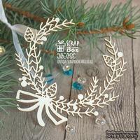 Чипборд ScrapBox - Новогодний венок с бантом Hh-095 - ScrapUA.com