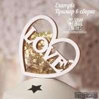 Основа для шейкера  ScrapBox в форме сердца с надписью Love ( 2 заготовки) Hh-191 - ScrapUA.com