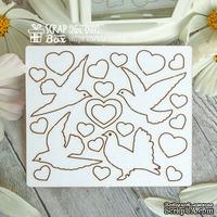 Чипборд ScrapBox - набор свадебные голуби - ScrapUA.com