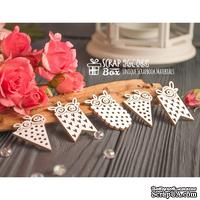 Чипборд ScrapBox - набор из пяти флажков с розочками Hm-083 - ScrapUA.com