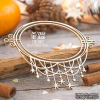 Чипборд ScrapBox - Новогодняя рамка с гирляндой из снежинок Hr-120 - ScrapUA.com