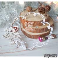 Чипборд ScrapBox - Фигурная рамка с еловой веткой и снегирем Hr-167 - ScrapUA.com