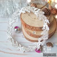 Чипборд ScrapBox - Рамка венок с остролистом и еловыми ветками Hr-171 - ScrapUA.com
