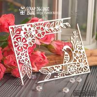 Чипборд ScrapBox - уголки с птичкой и цветами 2шт Hw-065