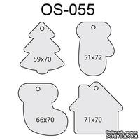 Чипборд ScrapBox - Основа набор тегов новогодних (4 шт.) Os-055 - ScrapUA.com