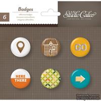 Самоклеющиеся украшения-фишки Studio Calico - Here And There Self-Adhesive Badges