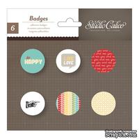 Самоклеющиеся украшения-фишки Studio Calico - Snippets Self-Adhesive Tin Badges