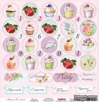 Лист бумаги для скрапбукинга от ScrapBerry's - Сладости - Пирожное