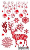 Набор натирок 12*20см Новогодние рисунки красные от ScrapBerry's