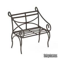 Металлическая мини лавка, коричневая, 4,5х4,5х7,3см - ScrapUA.com
