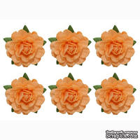 Цветы чайной розы, диаметр -18 мм, 6 шт., бежевые