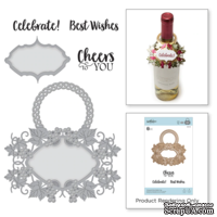 Ножи для вырубки + штампы от Spellbinders - Vineyard Wine Bottle Tag Stamp and Die Set. - ScrapUA.com
