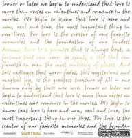 Лист односторонней бумаги с золотым тиснением от Scrapmir - "Про любовь" из коллекции Simple Flowers, 30x30 см