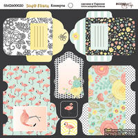 Лист двусторонней бумаги от Scrapmir - Конверты - Simple Flowers, 20х20см