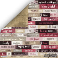 Лист двусторонней бумаги от Scrapmir - Надписи - Charming (Очарование), ENG, 30x30 см