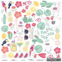 Лист односторонней бумаги для вырезания от Scrapmir - Элементы из коллекции Summer, 30x30 см
