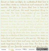Лист односторонней бумаги с золотым тиснением от Scrapmir - "Golden Script Mint" из коллекции Every Day, 30x30 см