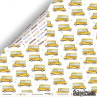 Лист двусторонней бумаги от Scrapmir - Школьный автобус из коллекции School Days, 30x30 см