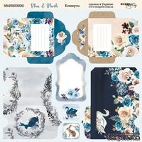 Лист двусторонней бумаги от Scrapmir - Конверты - Blue & Blush, 20х20 см