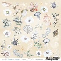 Лист односторонней бумаги от Scrapmir - Элементы - Nautical Graphic, 30x30см