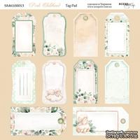 Лист двусторонней бумаги от Scrapmir - Tag-Pad - Pink Childhood, 20х20см