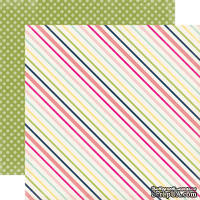 Акция! Двусторонний лист бумаги от Echo Park - Sunny Stripe, 30,5x30,5см