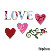 Лезвия от Sizzix - Sizzlits Die Set - Love Set №3, 8 шт. - ScrapUA.com