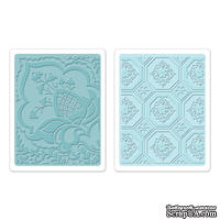 Набор папок для тиснения Sizzix - Textured Impressions Embossing Folders 2PK - Free Spirit Florals Set, 2 шт.