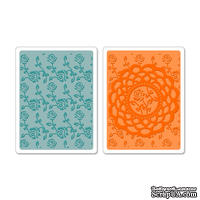 Набор папок для тиснения от Sizzix -  Sizzix Textured Impressions Embossing Folders 2PK - Doily & Roses Set