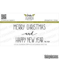Акриловый штамп Lesia Zgharda TA161 Merry Christmas and Happy New Year, размер 9х3 см - ScrapUA.com