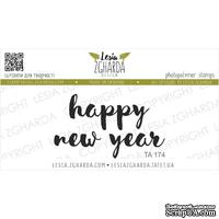 Акриловый штамп Lesia Zgharda TA174 Happy new year, размер 4.6х2.7 см - ScrapUA.com