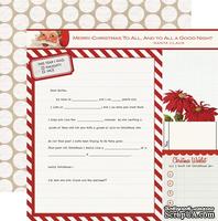 Лист двусторонней скрапбумаги Teresa Collins Designs - Santa&#039;s List - Santa&#039;s Letter, размер 30х30 см. - ScrapUA.com