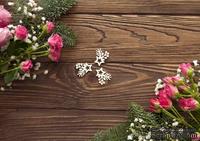 Чипборд от WOODchic - Набор Звездочки с елью, 3 шт., 2.5х3 см - ScrapUA.com