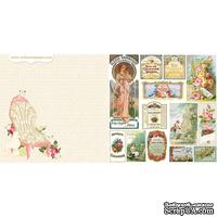 Лист двусторонней скрапбумаги Webster's Pages - Postcards from Paris -Mademoiselle? 30х30 см