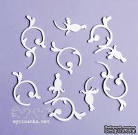 Чипборд от Wycianka - Шиповник - завитки, 8 шт. - ScrapUA.com