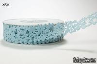 Ажурная лента Floral / Felt - Light Blue, ширина 38,1 мм, 90 см - ScrapUA.com