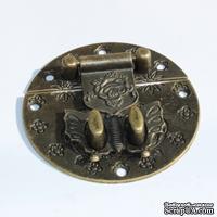 Замок круглый металлический, 58х58мм, 2 детали - ScrapUA.com