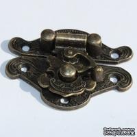 Замок металлический,старая латунь, 66х54 мм, 2 детали - ScrapUA.com
