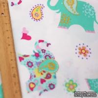 Хлопок Слоники-сердечки - слоники, 50х55см