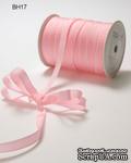 Лента GGRAIN/STITCHED EDGE, цвет PINK/WHITE, ширина 9,5мм, длина 90см - ScrapUA.com
