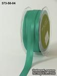 Репсово-сатиновая лента - Двойная полоса - зеленая, ширина - 16 мм, длина 90 см - ScrapUA.com