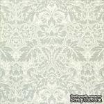 Лист односторонней скрапбумаги от Anna Griffin Paper - Olivia Embsd Acanthus Blu, 30 x 30 - ScrapUA.com