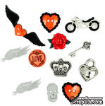 Набор декоративных пуговиц Dress It Up - Angel Heart - ScrapUA.com